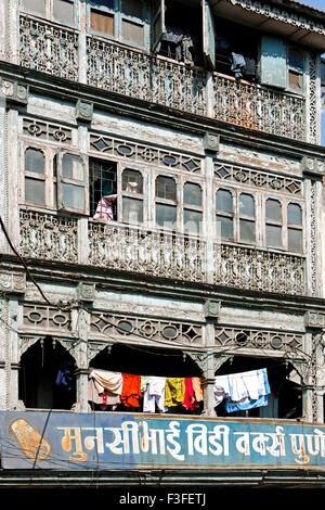 Altes Haus; Pune; Maharashtra; Indien Stockfoto