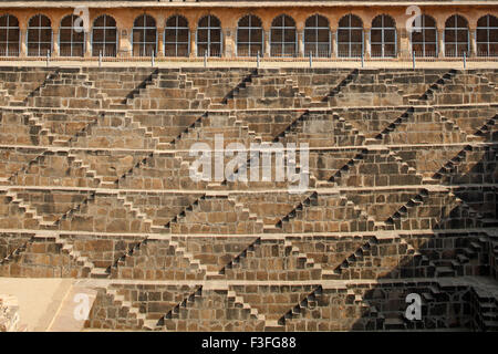 Chand Baori, Stufenbrunnen, Abhaneri, Bandikui, Rajasthan, Indien, Asien Stockfoto