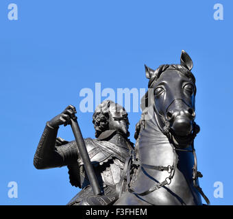 London, England, Vereinigtes Königreich. Statue (1633: Hubert le Sueur) von König Charles I (1600-49) Trafalgar Square... Stockfoto