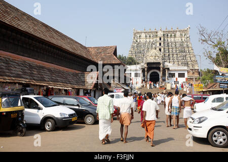 Weg zum Padmanabhaswami Tempel; Thiruvananthapuram oder Trivandrum; Kerala; Indien Stockfoto