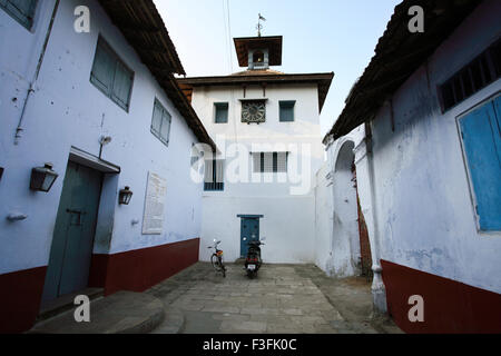 Jüdische Paradesi Synagoge Uhrturm; Mattancherry; Kochi; Cochin; Kerala; Indien Stockfoto
