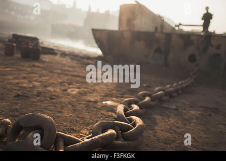 Abwrackung von Schiffen Yards von Alang. Stockfoto