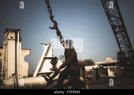 Abwrackung von Schiffen Yards von Alang. Stockfoto