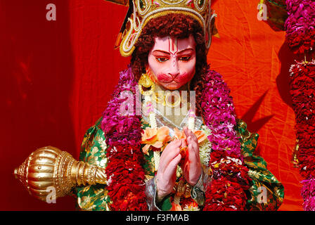 Lord Hanuman Statue; Kalkutta; Kolkata; West Bengalen; Indien; Asien Stockfoto