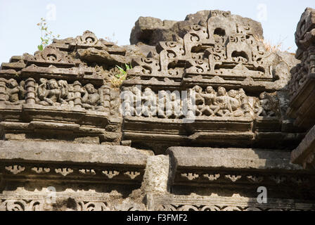 Champaner Pavagadh Lakulisha Tempel Lakulisha Dakshinamurti Brahma Vishnu Shiva Indra Gajendramoksha Panchmahals Stockfoto