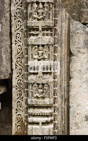 Champaner Pavagadh Lakulisha Tempel Lakulisha Dakshinamurti Brahma Vishnu Shiva Indra Gajendramoksha Panchmahals Stockfoto