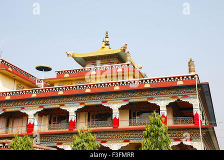 Tibetischer Tempel; Gaden Phelgayling Namgyal Datsang; Buddhistisches Kloster; Bodh Gaya; Bodhgaya; Bihar; Indien; Asien Stockfoto