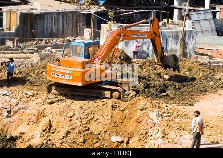 Tata Hitachi Bagger, indien, asien Stockfoto