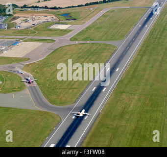 Eine Luftaufnahme von Luton Airport, South East England, UK Stockfoto