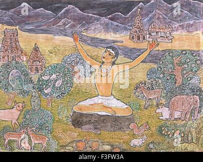 Künstler S. Rajam; hinduistischen Glauben; Hindu Hinduismus Kunst Yoga Himalayan Academy Kunst Meditation Sadhu Sanyasan Samadhi shiva Stockfoto