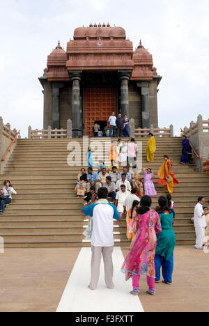 Felseninsel Stand Denkmal Swami Vivekananda meditierte 1892; Kanyakumari; Tamil Nadu; Indien Stockfoto