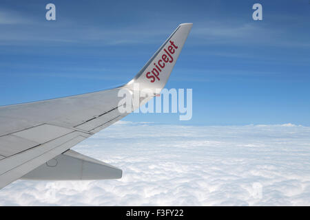 Spicejet-Flugzeuge über den Wolken, indische Billigfluggesellschaft Spice Jet, Indien, Asien Stockfoto