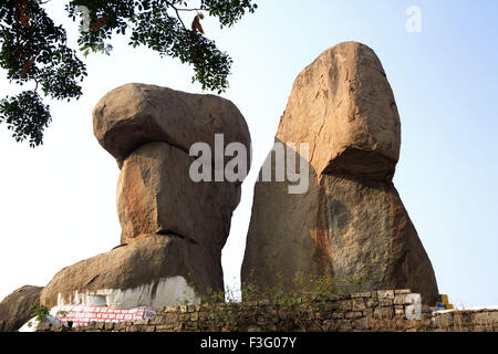 Felsen; Golconda Festung von Mohammed Quli Qutb Shah in16th Jahrhundert; Andhra Pradesh; Indien Stockfoto