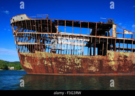 Schiffswrack in der Nähe von Dixon Bucht; Roatan Insel; Land Honduras Stockfoto