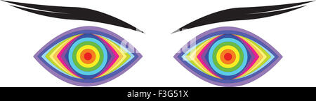 Vektor-Illustration von bunte, abstrakte Regenbogen Augen. Stockfoto
