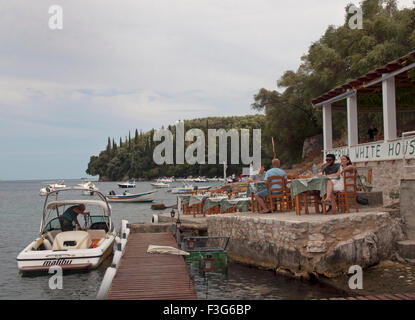 Das White House Restaurant in Kalami, Corfu Stockfoto