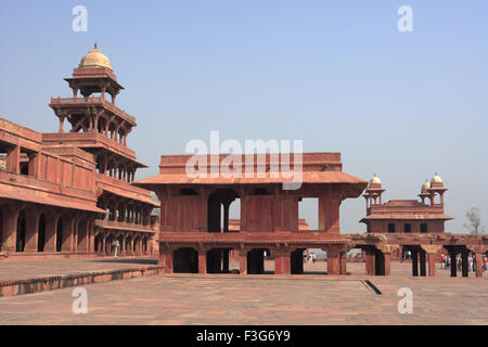 Panch Mahal in Fatehpur Sikri roten Sandstein; Hauptstadt des Mughal Reiches; Agra; Uttar Pradesh Stockfoto