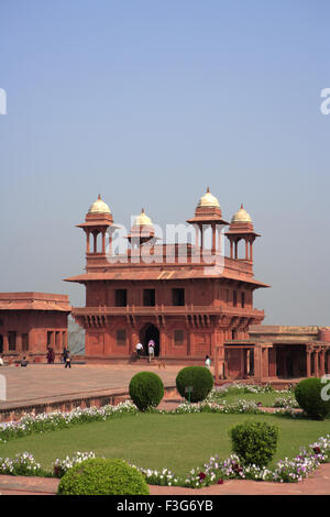 Diwan-e baute Khas in Fatehpur Sikri während der Sehalf des 16. Centuryade aus rotem Sandstein Mughal Reich; Agra; Uttar Pradesh Stockfoto