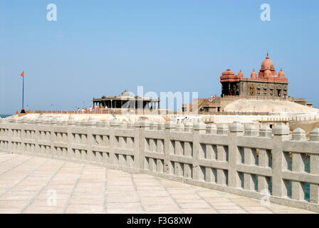 Shripada Mandapam und Swami Vivekananda Rock Memorial anzeigen; Kanyakumari; Tamil Nadu; Indien Stockfoto