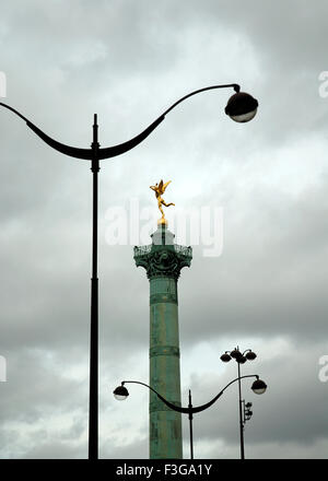 July Column ; Place Bastille ; Place de la Bastille ; Colonne de Juillet ; Paris ; Frankreich ; Französisch ; Europa ; Europäisch Stockfoto