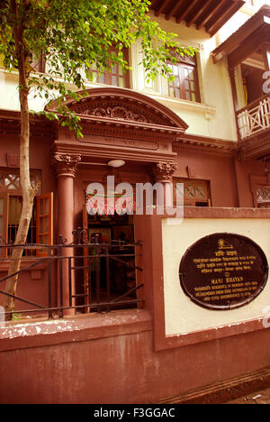 Mani Bhavan; Mahatma Gandhi Museum; Laburnum Road; Gamdevi; Bombay; Mumbai; Maharashtra; Indien; Asien Stockfoto