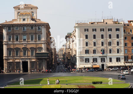 Piazza Venezia und Via del Corso, Rom nachschlagen. Stockfoto