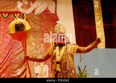 Ramleela; Hinduistischen mythologischen Charakter von Ramayan; spielen Rolle Hanuman Bühne Dassera Dusera festival Stockfoto