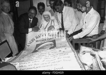 Geburtstag wünschen für Mutter Teresa von Kalkutta Kalkutta Westbengalen, Indien Stockfoto