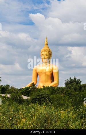 Größten sitzenden Buddha in Thailand bei Wat Muang, Ang Thong Stockfoto
