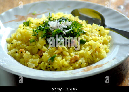 Poha, indisches Frühstück, Indien, Asien Stockfoto