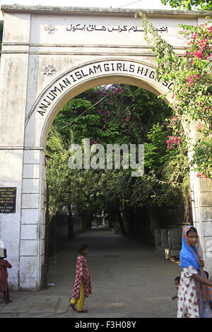 Anjuman I Islam Saif Tyabji Pre primäre primäre Gymnasium Juniorhochschule J. Boman Behram Straße Bombay Mumbai Stockfoto