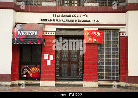 Seva Sadan Gesellschaft Behramji M. Malabari Gedächtnishalle Gebäude; P. Ramabai Marg; Grant Straße; Bombay-Mumbai Stockfoto