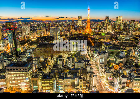 Tokyo Tower, Blick vom World Trade Center Gebäude, Hamamatsucho, Tokyo, Japan Stockfoto