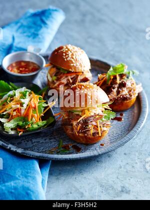 Vietnamesische zog Schweinefleisch Schieberegler Stockfoto