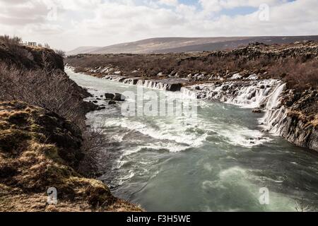 Hraunfossar fällt, Island Stockfoto