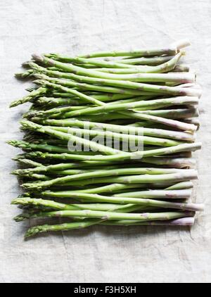 Stillleben mit Spargel-Reihe hintereinander Stockfoto