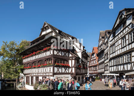 Maison des Tanneurs / home der Gerber-Zunft in der Petite France-Viertel der Stadt Straßburg, Elsass, Frankreich Stockfoto