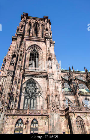 Kathedrale unserer lieben Frau von Straßburg / Cathédrale Notre-Dame de Strasbourg, Elsass, Frankreich Stockfoto