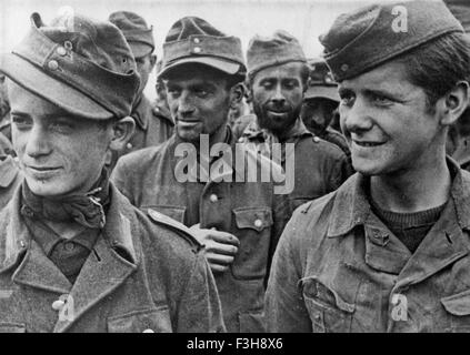 DEUTSCHEN Kriegsgefangenen in Frankreich Juni 1944 Stockfoto