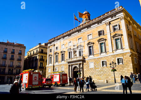Palau De La Generalitat. Plaça Sant Jaume, Barcelona, Katalonien, Spanien. Stockfoto