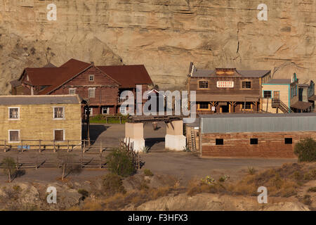 Westlichen Film-set in Tabernas Wüste, Provinz Almeria, Andalusien, Spanien Stockfoto