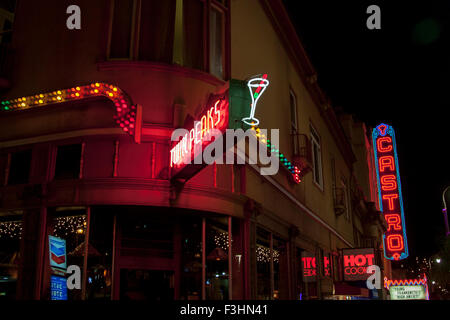 Twin Peaks und Castro Theater im Castro und Markt in San Francisco, Kalifornien. Stockfoto