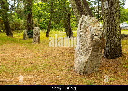 Prähistorischen Dolmen de Mané Kerioned, Carnac, Morbihan, Bretagne, Stockfoto