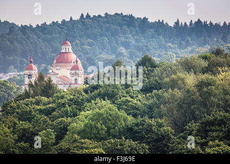 St. Peter und St. Paul Kirche Luftaufnahme, Vilnius, Litauen Stockfoto