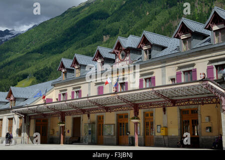 Bahnhof, Chamonix-Mont-Blanc, Französische Alpen, Haute Savoie, Frankreich Stockfoto