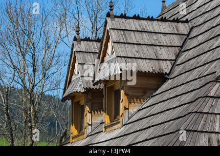 Traditionelle polnische Holzhütte aus Zakopane, Polen. Stockfoto