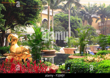 China, Macau, Wynn Hotel, Garten, Stockfoto