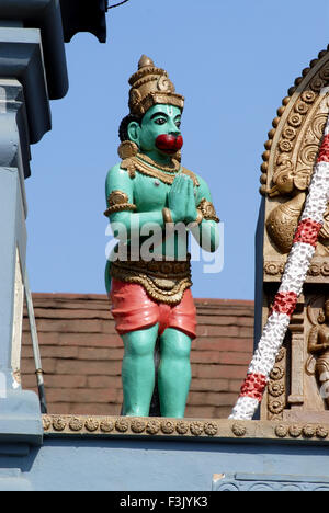 Lord Hanuman Idol; Affengott auf Fassade des Udupi Sri Krishna Tempels; Udupi Karnataka Indien asien Stockfoto