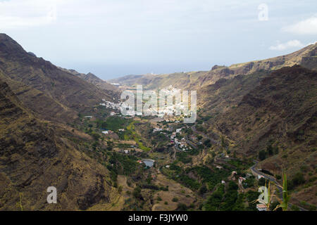 Gran Canaria, Tal von Agaete, eines der meisten wichtige Nankai Gebiete auf der Insel bedeckt Tag Stockfoto