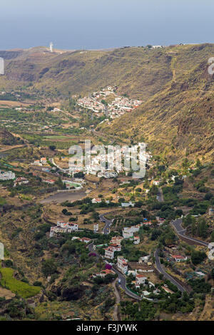 Gran Canaria, Tal von Agaete, eines der meisten wichtige Nankai Gebiete auf der Insel bedeckt Tag Stockfoto